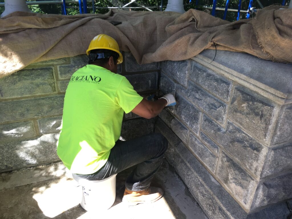 A man making masonry works